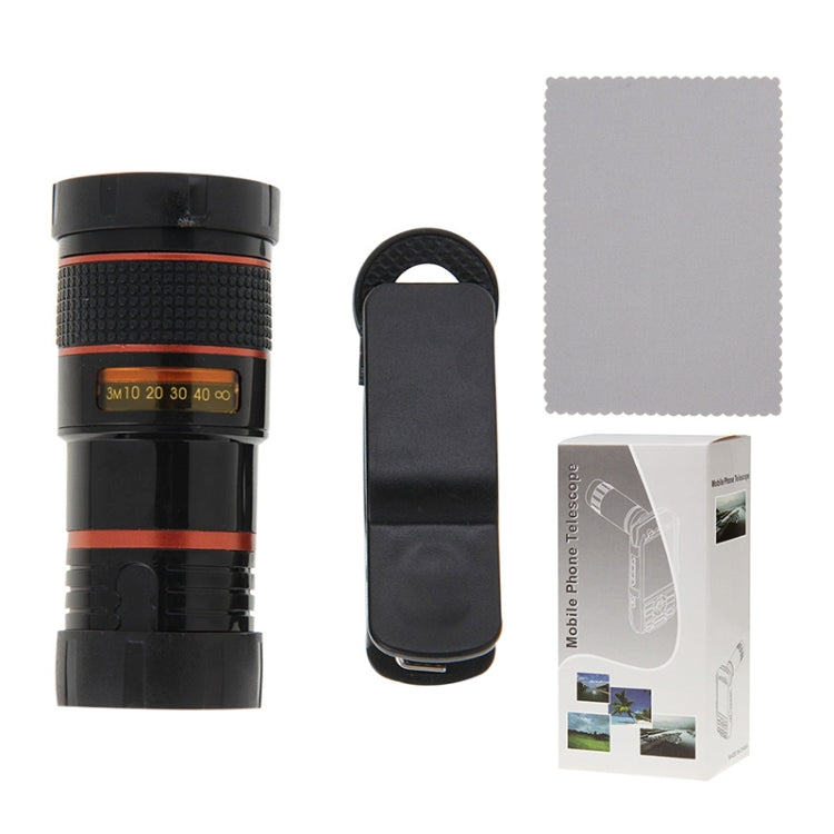 8X Zoom Telescope Telephoto Camera Lens with Clip(Black) - Telescope & Microscope by PMC TechLife | Online Shopping South Africa | PMC TechLife