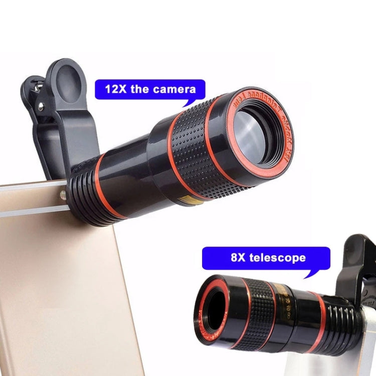 Universal 12X Zoom Optical Zoom Telescope Lens with Clip - Telescope & Microscope by PMC TechLife | Online Shopping South Africa | PMC TechLife