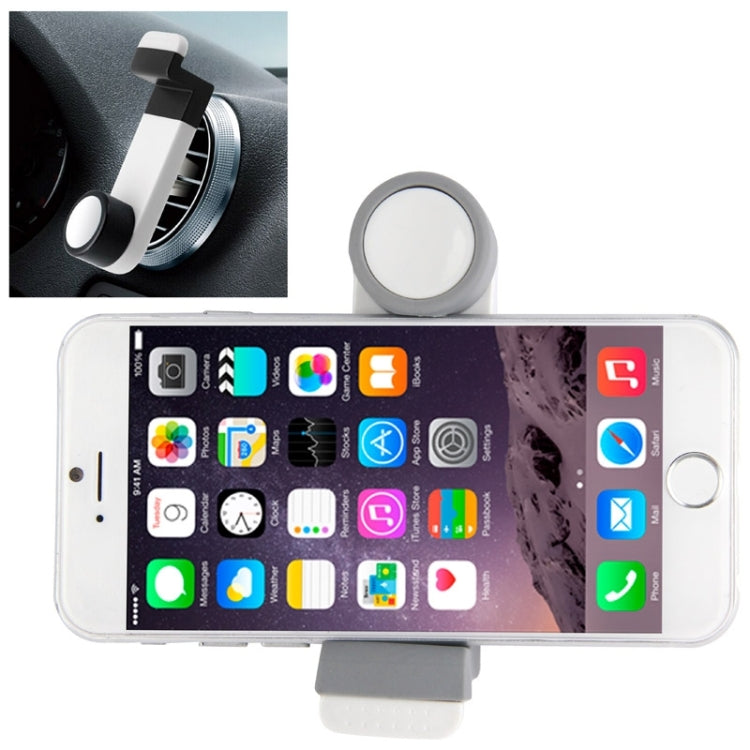 Portable Air Vent Car Mount Holder, For iPhone, Galaxy, Sony, Lenovo, HTC, Huawei, and other Smartphones (White + Grey)(White) - Car Holders by PMC TechLife | Online Shopping South Africa | PMC TechLife