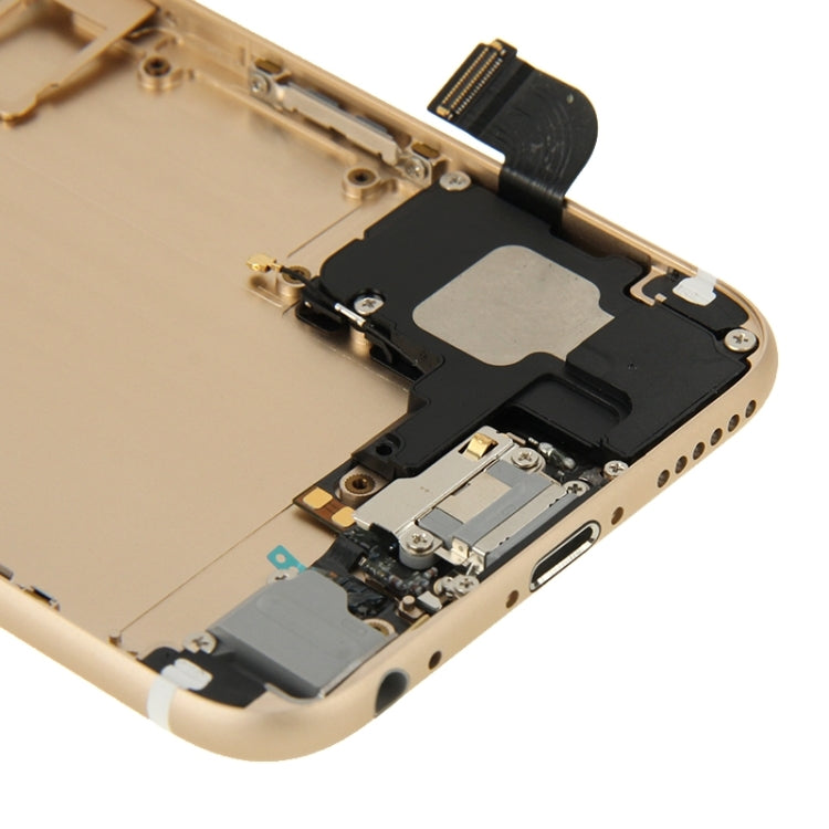 Full Housing Back Cover with Power Button & Volume Button Flex Cable & Charging Port Flex Cable & Speaker Ringer Buzzer for iPhone 6(Gold) - iPhone 6/6 Plus Parts by PMC TechLife | Online Shopping South Africa | PMC TechLife