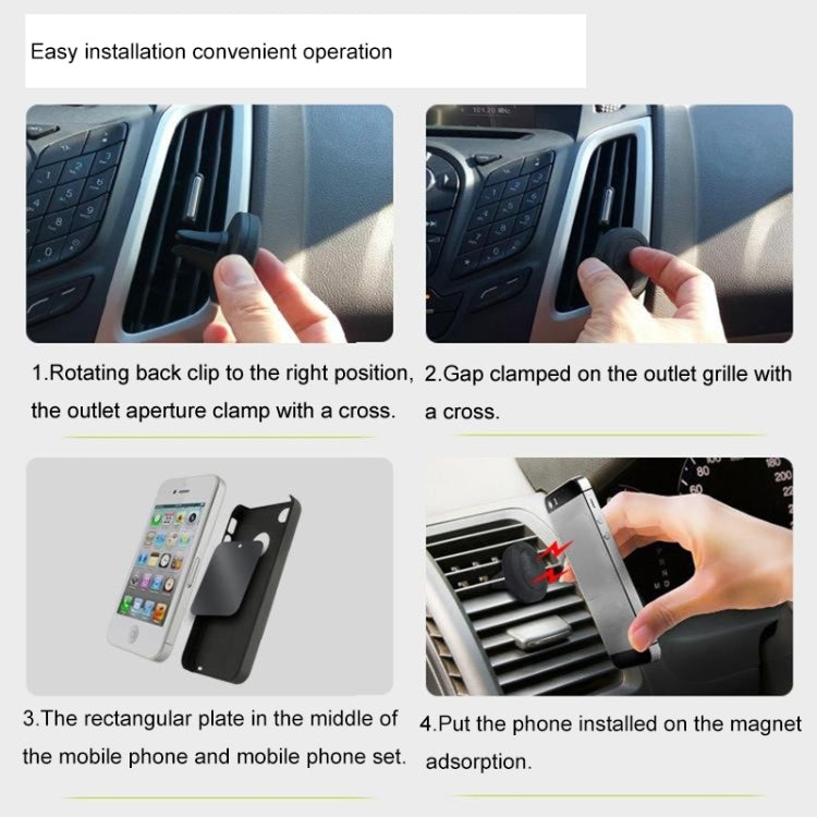 Young Player Car Magnetic Air Vent Mount Clip Holder Dock, For iPhone, Galaxy, Sony, Lenovo, HTC, Huawei, and other Smartphones(Black) - Universal Car Holders by Young Player | Online Shopping South Africa | PMC TechLife | Buy Now Pay Later Mobicred