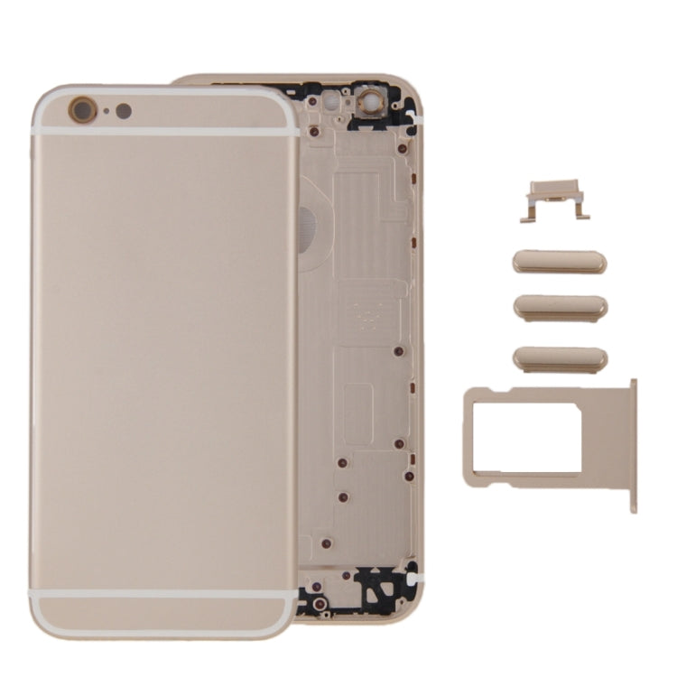 6 in 1 for iPhone 6 Plus (Back Cover + Card Tray + Volume Control Key + Power Button + Mute Switch Vibrator Key + Sign) Full Assembly Housing Cover(Gold) - iPhone 6/6 Plus Parts by PMC TechLife | Online Shopping South Africa | PMC TechLife