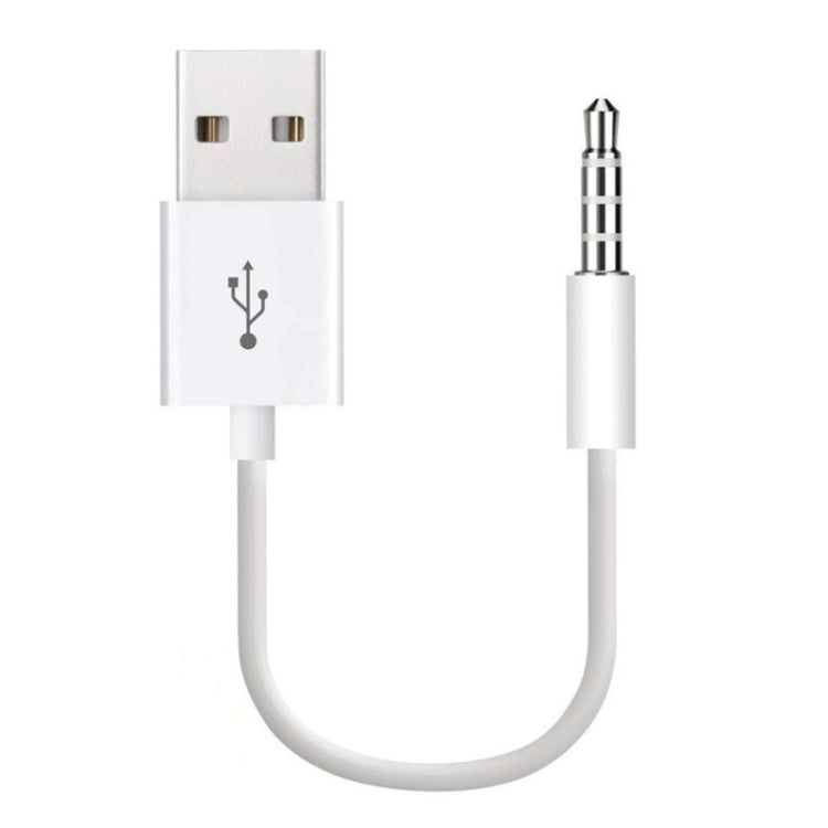 JW-SM1 USB to 3.5mm Jack Data Sync & Charge Cable for iPod shuffle 1st /2nd /3rd /4th /5th /6th Generation, Length: 10cm(White) - free shipping - PMC TechLife - Order now!