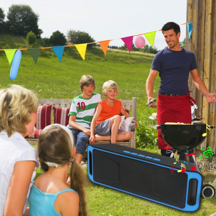 Portable Stereo Wireless Bluetooth Music Speaker, Support Hands-free Answer Phone & FM Radio & TF Card, For iPhone, Galaxy, Sony, Lenovo, HTC, Huawei, Google, LG, Xiaomi, other Smartphones(Blue) - Desktop Speaker by PMC TechLife | Online Shopping South Africa | PMC TechLife
