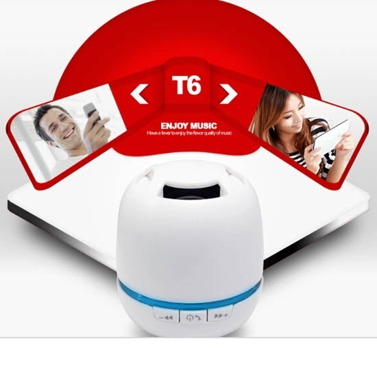 T6 Egg Style Mini Portable LED Light Bluetooth Stereo Speaker, Support TF Card / Handfree Function, For iPhone, Galaxy, Sony, Lenovo, HTC, Huawei, Google, LG, Xiaomi, other Smartphones and all Bluetooth Devices(Red) - Desktop Speaker by PMC TechLife | Online Shopping South Africa | PMC TechLife