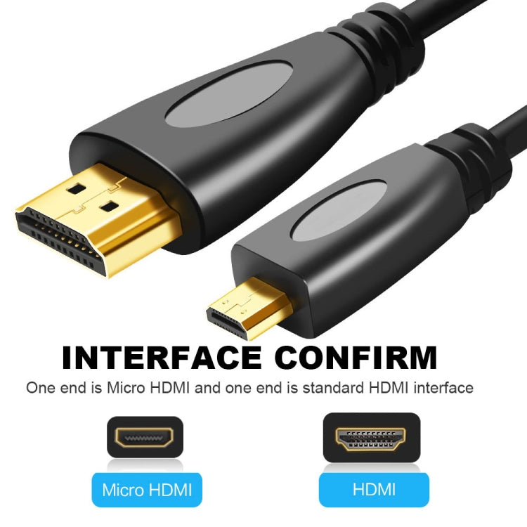 1.8m Gold Plated 3D 1080P Micro HDMI Male to HDMI Male cable for Mobile Phone, Cameras, GoPro - free shipping - PMC TechLife - Order now!