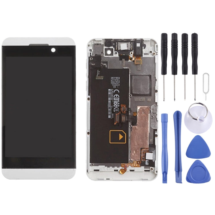 LCD Screen and Digitizer Full Assembly with Frame for BlackBerry Z10 4G(White) - free shipping - PMC TechLife - Order now!