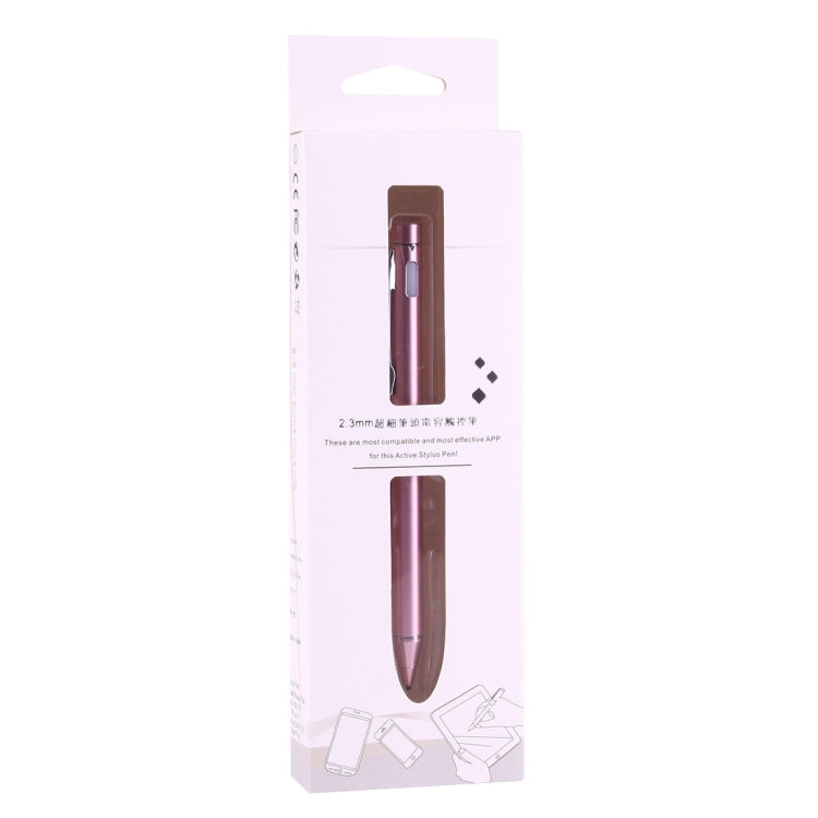 Universal Rechargeable Capacitive Touch Screen Stylus Pen with 2.3mm Superfine Metal Nib, For iPhone, iPad, Samsung, and Other Capacitive Touch Screen Smartphones or Tablet PC(Rose Gold) - Stylus Pen by PMC TechLife | Online Shopping South Africa | PMC TechLife