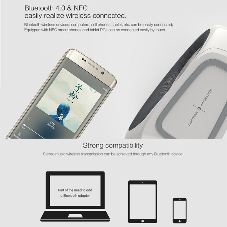 NILLKIN MC1 CE / RoHs / FCC Certificated QI Standard Wireless Charging Transmitter + Bluetooth Speaker, EU Plug , For iPhone, Galaxy, Sony, Lenovo, HTC, Huawei, Google, LG, Xiaomi, other Smartphones - free shipping - PMC TechLife - Order now!