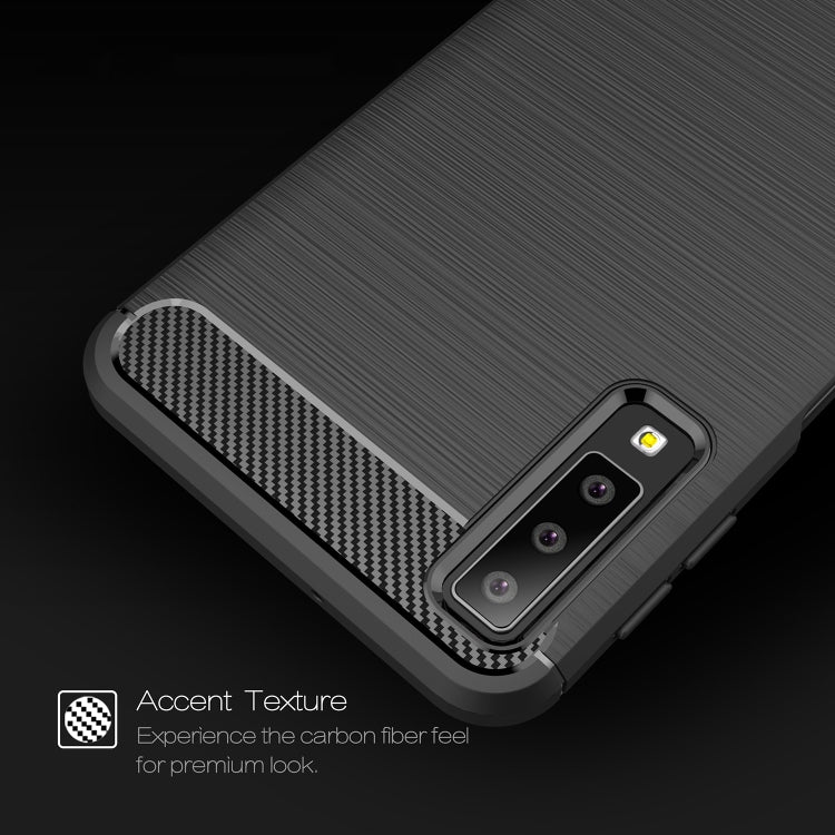 For Galaxy A7 (2018) / A750 Brushed Carbon Fiber Texture TPU Shockproof Anti-slip Soft Protective Back Cover Case(Black) - free shipping - PMC TechLife - Order now!