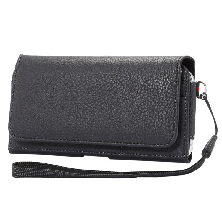 Universal Litchi Texture Vertical Flip Thwartwise PU Leather Case / Waist Bag with Back Splint & Card Slots & 15cm Lanyard for Galaxy S7 Edge & S7 & S6 Edge & S6, Huawei P9 & P9 Lite & P9 Plus & Sony  ... 5, Xiaomi Redmi 4, Size: 15.5 x 8 x 1.8 cm (Black) - free shipping - PMC TechLife - Order now!
