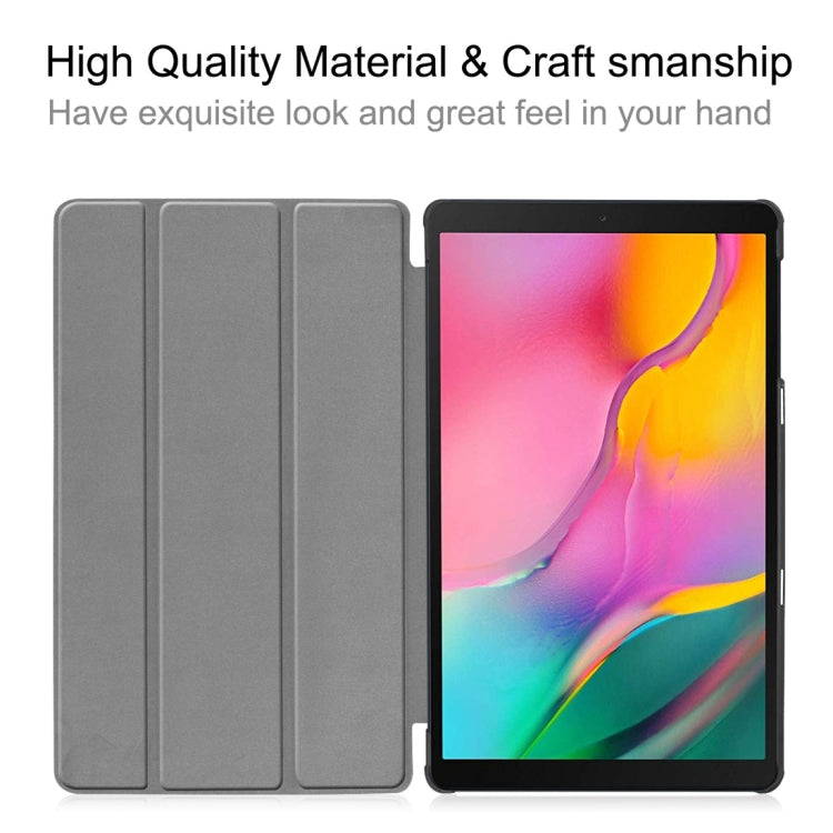 Custer Texture Horizontal Flip PU Leather Case for Galaxy Tab A 10.1 2019 (T515 / T510), with Three-folding Holder & Sleep / Wake-up Function (Black) - free shipping - PMC TechLife - Order now!