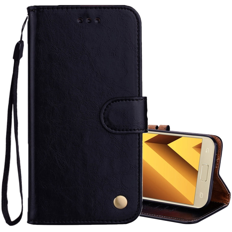 For Samsung Galaxy A5 (2017) Business Style Oil Wax Texture Horizontal Flip Leather Case with Holder & Card Slots & Wallet(Black) - free shipping - PMC TechLife - Order now!