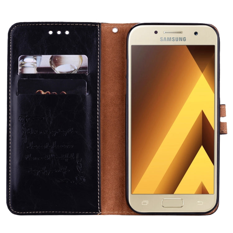 For Samsung Galaxy A5 (2017) Business Style Oil Wax Texture Horizontal Flip Leather Case with Holder & Card Slots & Wallet(Black) - free shipping - PMC TechLife - Order now!