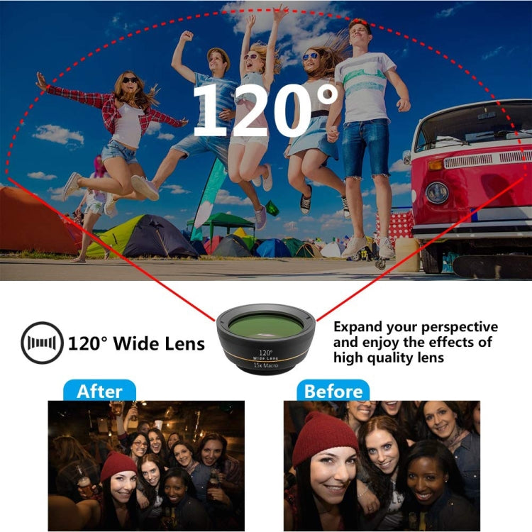 APEXEL APL-DG6V2 6 in 1 Universal External 2X Telephone+210 Degrees Fisheye+15X Macro+120 degree Wide-angle+CPL+Star Filter Lens - Combination Lens by APEXEL | Online Shopping South Africa | PMC TechLife