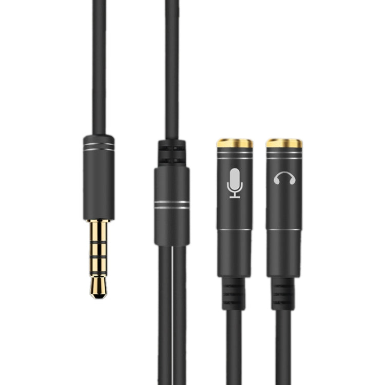 2 in 1 3.5mm Male to Double 3.5mm Female TPE High-elastic Audio Cable Splitter, Cable Length: 32cm(Black) - Cable & Splitter by PMC TechLife | Online Shopping South Africa | PMC TechLife