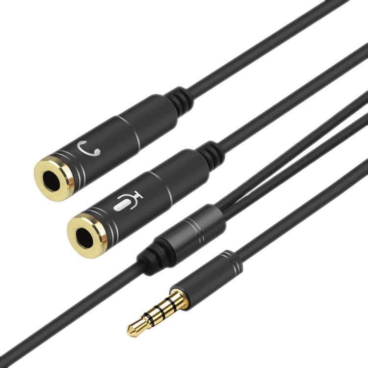 2 in 1 3.5mm Male to Double 3.5mm Female TPE High-elastic Audio Cable Splitter, Cable Length: 32cm(Black) - Cable & Splitter by PMC TechLife | Online Shopping South Africa | PMC TechLife