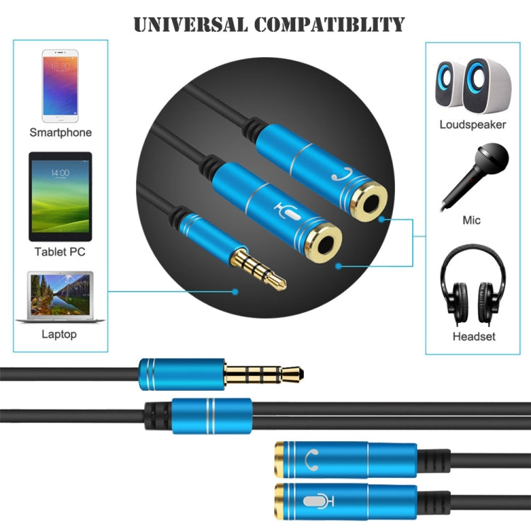 2 in 1 3.5mm Male to Double 3.5mm Female TPE High-elastic Audio Cable Splitter, Cable Length: 32cm(Silver) - Cable & Splitter by PMC TechLife | Online Shopping South Africa | PMC TechLife