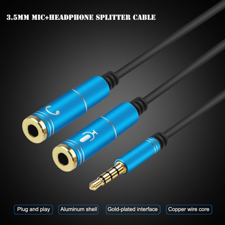 2 in 1 3.5mm Male to Double 3.5mm Female TPE High-elastic Audio Cable Splitter, Cable Length: 32cm(Silver) - Cable & Splitter by PMC TechLife | Online Shopping South Africa | PMC TechLife
