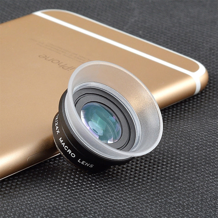 APEXEL APL-24X-H 2 in 1 Universal External 12X & 24X Macro Mobile Phone Lens with Lens Hood - Combination Lens by APEXEL | Online Shopping South Africa | PMC TechLife