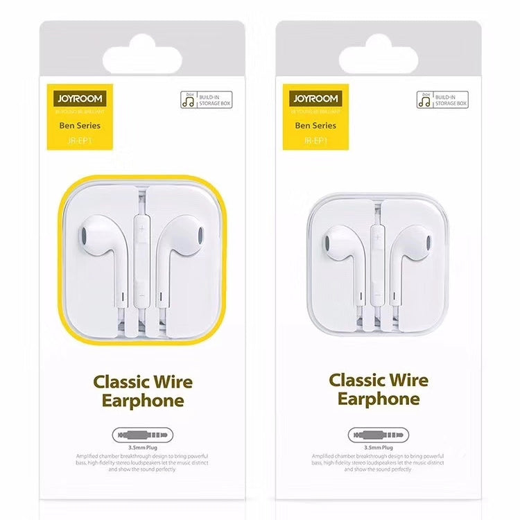 JOYROOM JR-EP1 1.2m 3.5mm Plug Wire Control In-Ear Earphone(White) - In Ear Wired Earphone by JOYROOM | Online Shopping South Africa | PMC TechLife | Buy Now Pay Later Mobicred