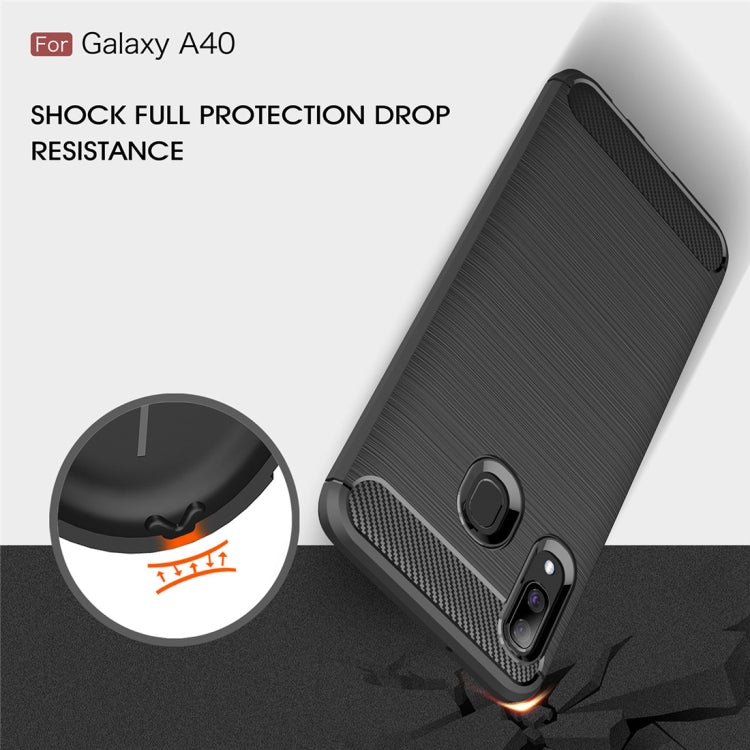 Brushed Texture Carbon Fiber TPU Case for Galaxy A40 (Black) - free shipping - PMC TechLife - Order now!