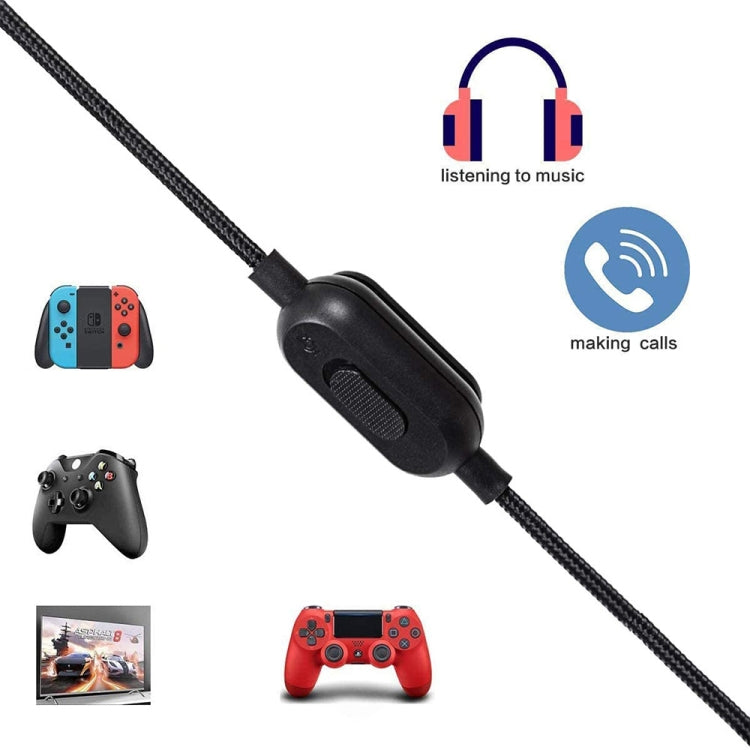 ZS0159 For Logitech G433 / G233 / G Pro / G Pro X 3.5mm Male to Male Gaming Headset Audio Cable with Wire-controlled, Cable Length: 2m(Black) - Headset Accessories by PMC TechLife | Online Shopping South Africa | PMC TechLife | Buy Now Pay Later Mobicred