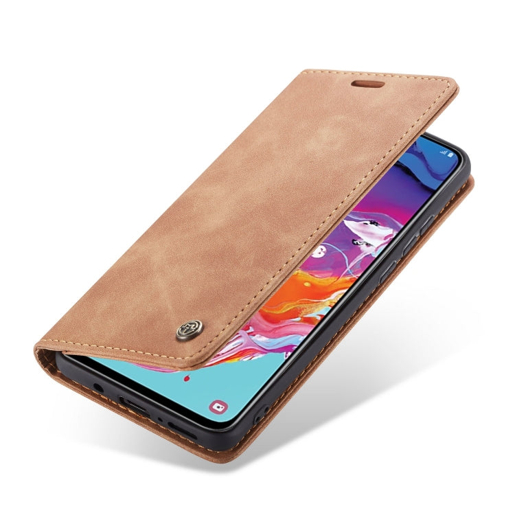 CaseMe-013 Multifunctional Retro Frosted Horizontal Flip Leather Case for Galaxy A70, with Card Slot & Holder & Zipper Wallet & Photo Frame(Brown) - free shipping - PMC TechLife - Order now!