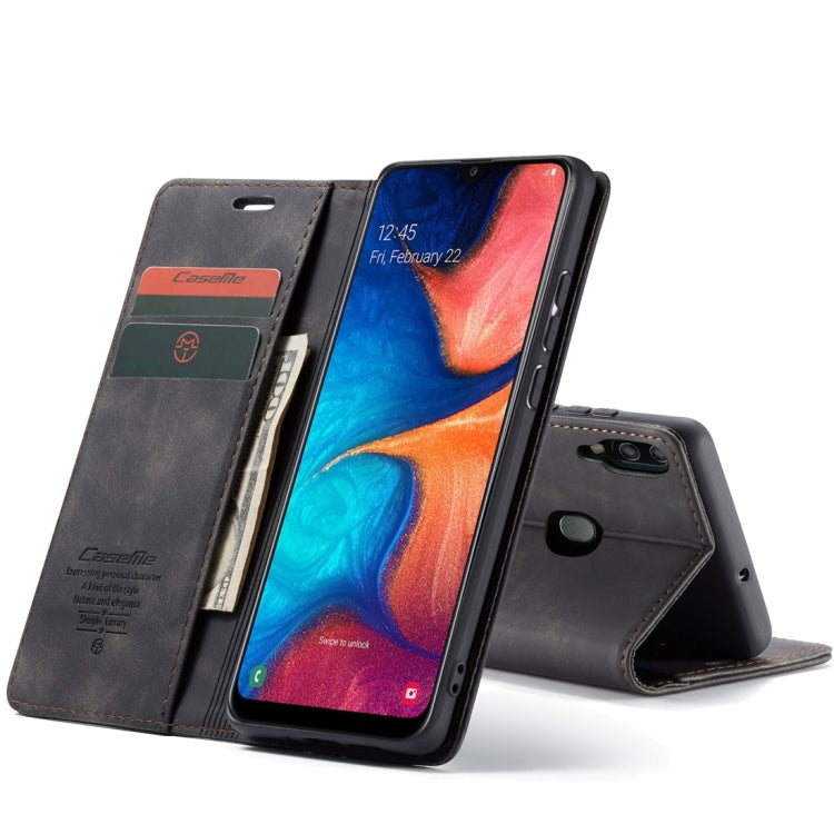 CaseMe-013 Multifunctional Retro Frosted Horizontal Flip Leather Case for Galaxy A20 / A30, with Card Slot & Holder & Wallet (Black) - free shipping - PMC TechLife - Order now!