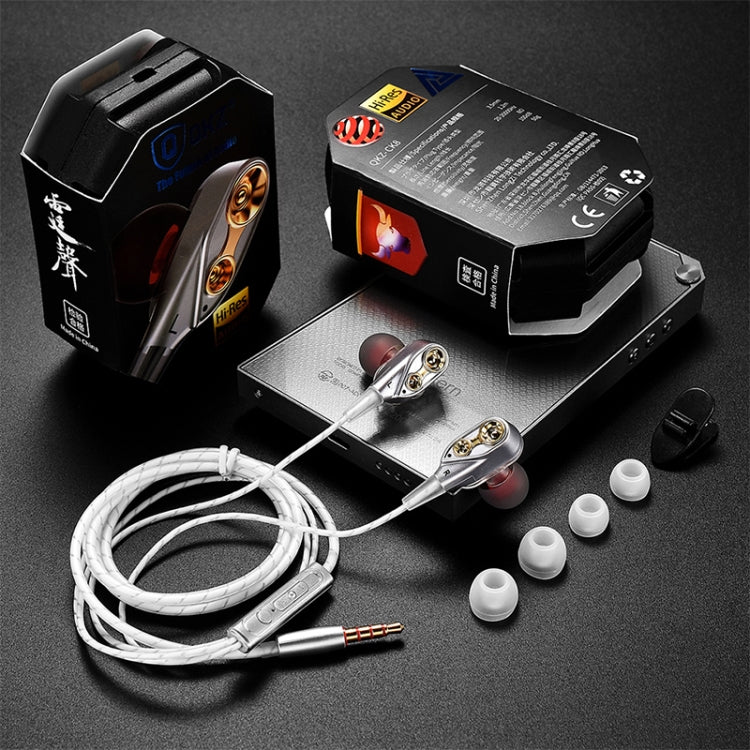 QKZ CK8 HiFi In-ear Four Unit Sports Music Headphones (Silver) - free shipping - PMC TechLife - Order now!