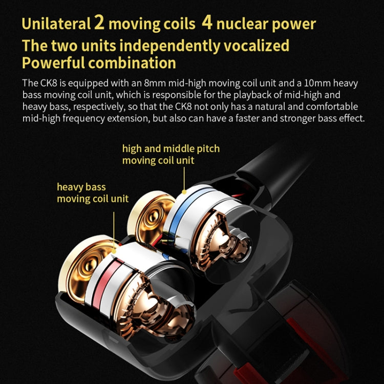 QKZ CK8 HiFi In-ear Four Unit Sports Music Headphones (Silver) - free shipping - PMC TechLife - Order now!