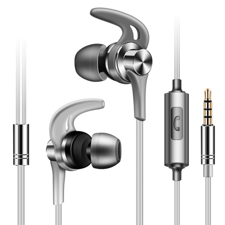 QKZ EQ1 CNC Metal Shark Fin Headphones Sports Music Headphones, Microphone Version (Grey) - In Ear Wired Earphone by QKZ | Online Shopping South Africa | PMC TechLife