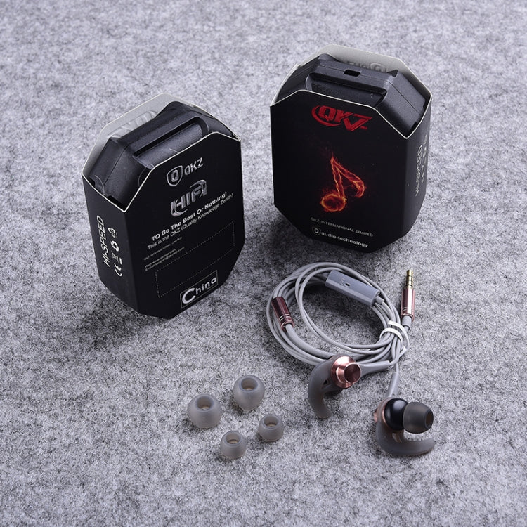 QKZ EQ1 CNC Metal Shark Fin Headphones Sports Music Headphones, Microphone Version (Grey) - In Ear Wired Earphone by QKZ | Online Shopping South Africa | PMC TechLife