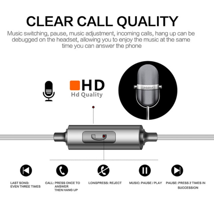 QKZ EQ1 CNC Metal Shark Fin Headphones Sports Music Headphones, Microphone Version (Grey) - In Ear Wired Earphone by QKZ | Online Shopping South Africa | PMC TechLife