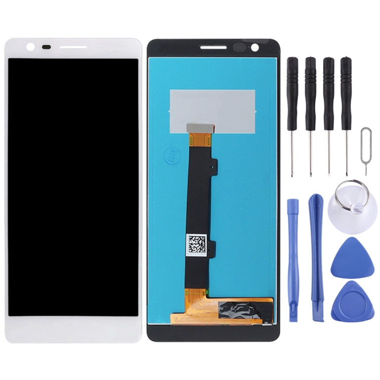 TFT LCD Screen for Nokia 3.1 with Digitizer Full Assembly  (White) - free shipping - PMC TechLife - Order now!