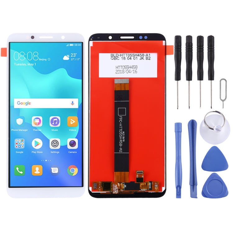 OEM LCD Screen for Huawei Y5 Prime (2018) with Digitizer Full Assembly (White) - free shipping - PMC TechLife - Order now!