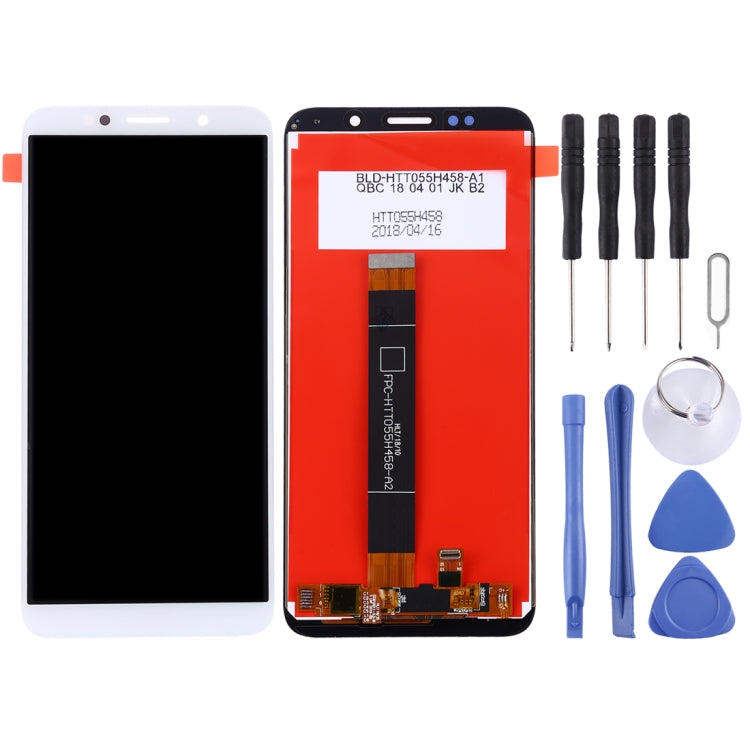 OEM LCD Screen for Huawei Y5 Prime (2018) with Digitizer Full Assembly (White) - free shipping - PMC TechLife - Order now!
