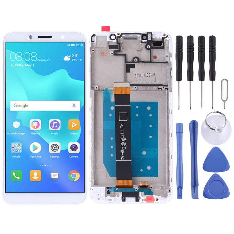 OEM LCD Screen for Huawei Y5 Prime (2018) Digitizer Full Assembly with Frame (White) - free shipping - PMC TechLife - Order now!