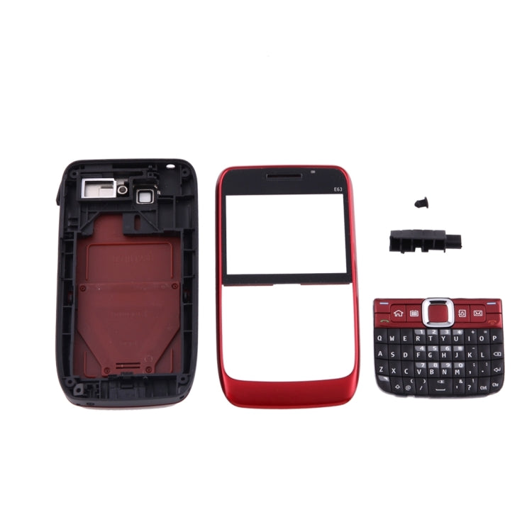 Full Housing Cover (Front Cover + Middle Frame Bezel + Battery Back Cover + Keyboard) for Nokia E63(Red) - Full Housing Cover by PMC TechLife | Online Shopping South Africa | PMC TechLife | Buy Now Pay Later Mobicred