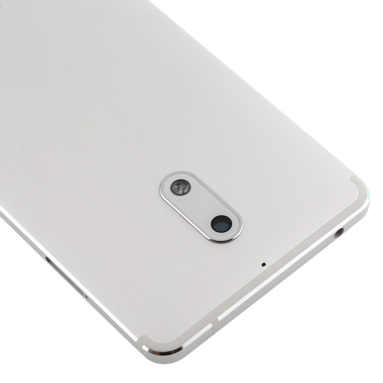 Battery Back Cover with Camera Lens & Side Keys for Nokia 6 TA-1000 TA-1003 TA-1021 TA-1025 TA-1033 TA-1039(White) - Back Cover by PMC TechLife | Online Shopping South Africa | PMC TechLife