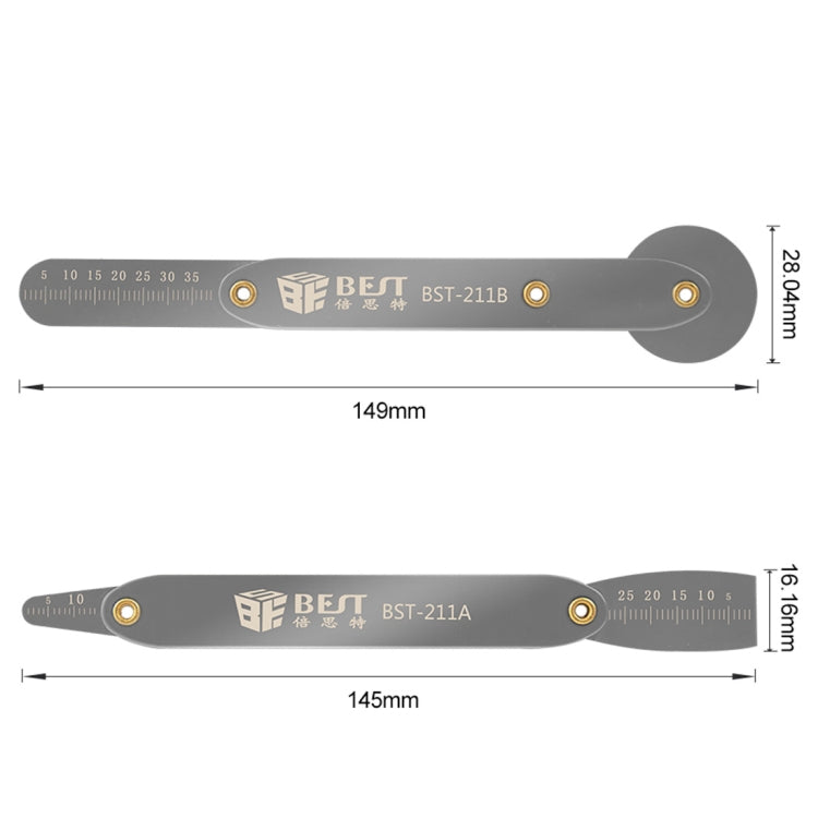BEST BST-211A/B Universal Mobile Phone Repair Opener Tool Metal Disassemble Crowbar Metal Steel Pry Tool Set - Tool Kits by BEST | Online Shopping South Africa | PMC TechLife | Buy Now Pay Later Mobicred