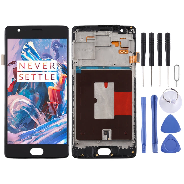 For OnePlus 3 / 3T A3000 A3010 TFT Material LCD Screen and Digitizer Full Assembly with Frame (Black) - free shipping - PMC TechLife - Order now!