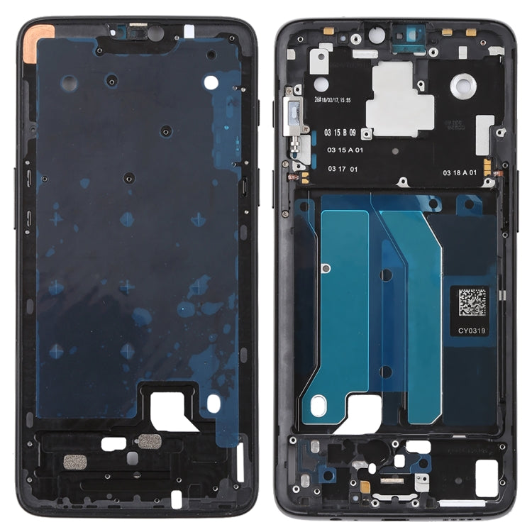 For OnePlus 6 Front Housing LCD Frame Bezel Plate with Side Keys (Frosted Black) - Frame Bezel Plate by PMC TechLife | Online Shopping South Africa | PMC TechLife