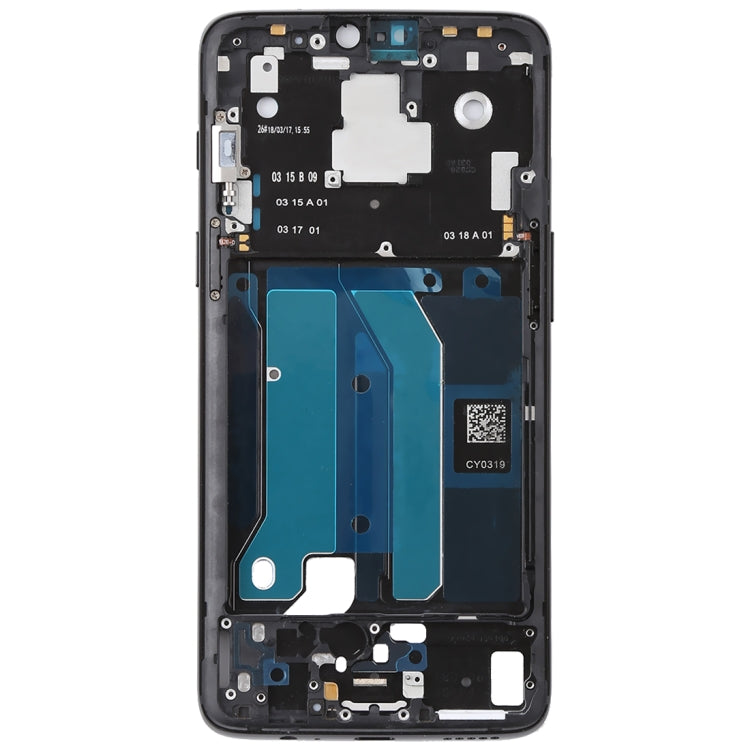 For OnePlus 6 Front Housing LCD Frame Bezel Plate with Side Keys (Frosted Black) - Frame Bezel Plate by PMC TechLife | Online Shopping South Africa | PMC TechLife
