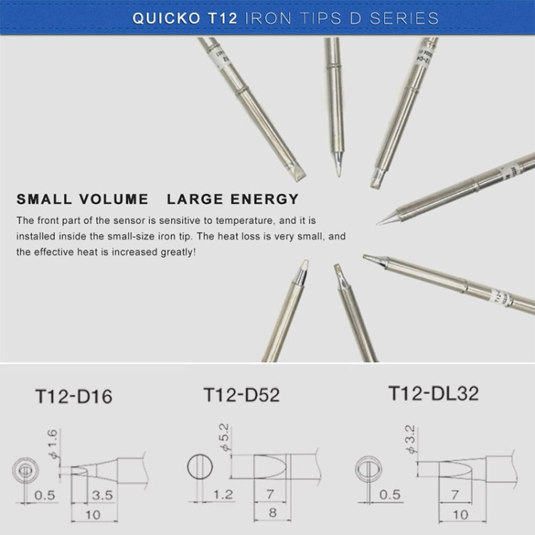 QUICKO T12-D52 Lead-free Soldering Iron Tip - Soldering Iron Tip by Quicko | Online Shopping South Africa | PMC TechLife | Buy Now Pay Later Mobicred