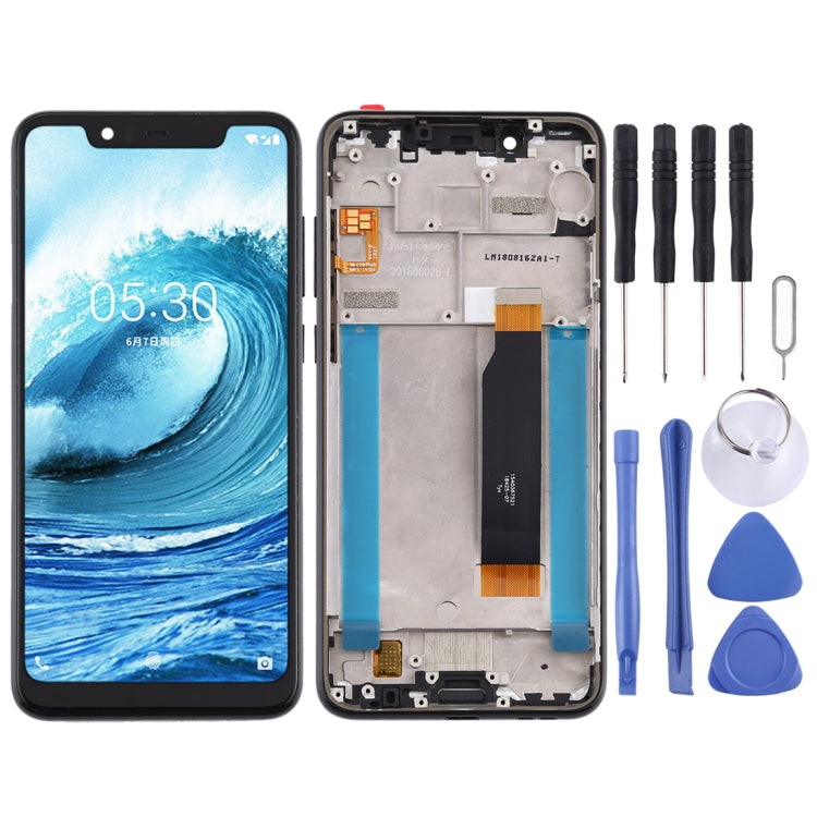 LCD Screen and Digitizer Full Assembly with Frame for Nokia 5.1 Plus / X5 / TA-1102 TA-1105 TA-1108 TA-1109 TA-1112 TA-1120 TA-1199(Black) - free shipping - PMC TechLife - Order now!
