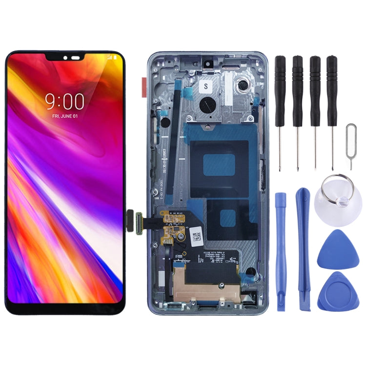 Original LCD Screen for LG G7 ThinQ / G710 G710EM G710PM G710VMP Digitizer Full Assembly with Frame (Silver) - free shipping - PMC TechLife - Order now!