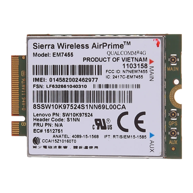 EM7455 Sierra Wireless FDD/TDD LTE Cat6 4G Module, 4G CARD for Lenovo laptop ThinkPad P50 P50S P40 Yoga L460 T460 T460P T460S - Add-on Cards by PMC TechLife | Online Shopping South Africa | PMC TechLife