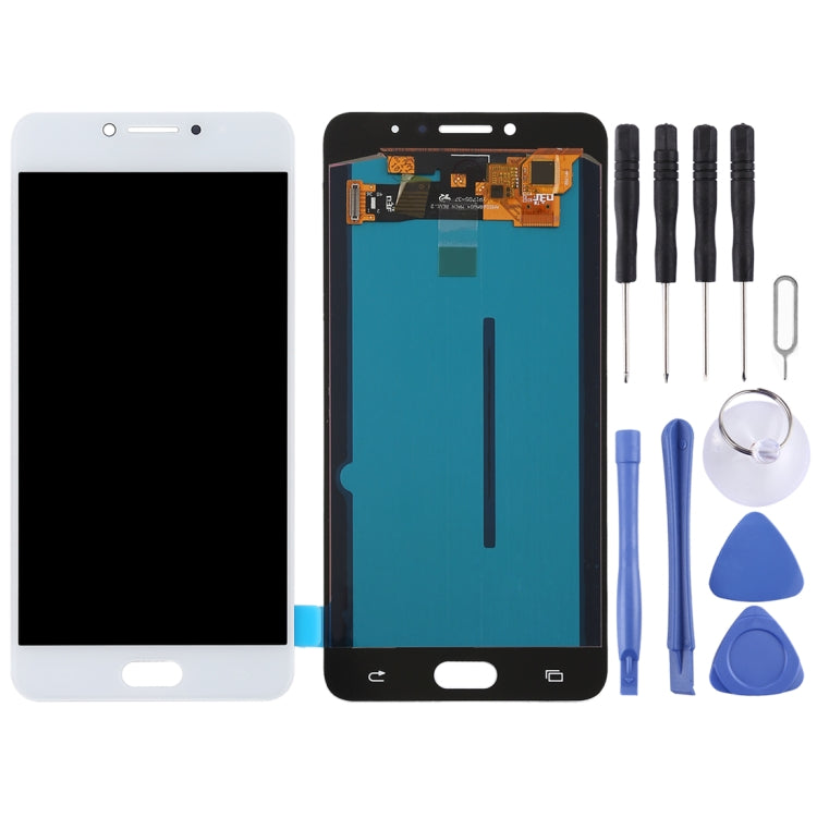 OLED LCD Screen for Galaxy C7 Pro / C7010 with Digitizer Full Assembly (White) - free shipping - PMC TechLife - Order now!