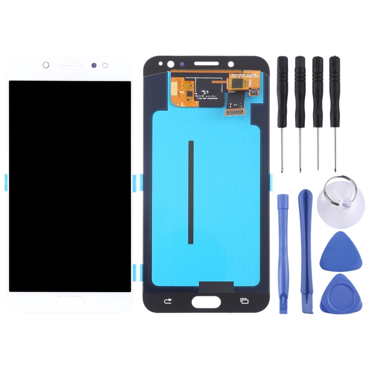 OLED LCD Screen for Galaxy C8, C710F/DS, C7100 with Digitizer Full Assembly (White) - free shipping - PMC TechLife - Order now!